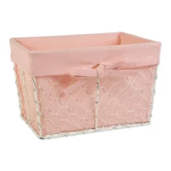 Design Imports Set Of 5 Antique White Chicken Wire Liner Baskets Blush -Design Imports GUEST d1528f8b bc13 4843 96d3 4b930f645ea1