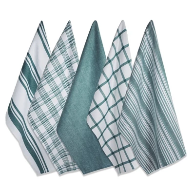Design Imports Everyday Basic Woven Dishtowel Set 5 Piece, 18X28", Teal 8 Design Imports Everyday Basic Woven Dishtowel Set 5 Piece, 18X28", Teal - Image 8