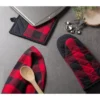 Design Imports Tango Red/Black Buffalo Check Oven Mitt Set/2