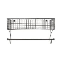 Design Imports Large Grey Farmhouse Towel Rack