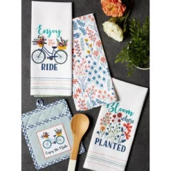 Design Imports Easter Folk Garden Kitchen Textiles, Potholder & Dishtowel, Enjoy The Ride, 4 Pieces -Design Imports GUEST d2166d0b fe6c 4f89 9427 ac3a076db56e