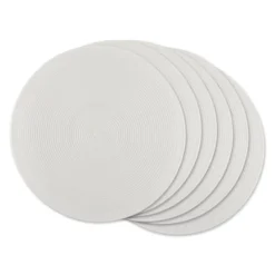 DII Solid Woven Placemat Set 6 Piece, White, 15" Dia -Design Imports GUEST d284f978 3563 4854 8929 97371ecc5343