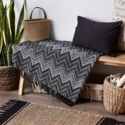 50"x60" Zig-Zag Chevron Throw Blanket - Design Imports -Design Imports GUEST d28d945b be4a 4eaf 8318 e9a9aa716524