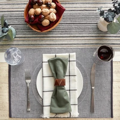 DII Ribbed Recycled Cotton/Poly Placemat Set 6 Piece, Mineral, 13x19" 3 DII Ribbed Recycled Cotton/Poly Placemat Set 6 Piece, Mineral, 13x19" - Image 3