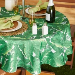 Design Imports Banana Leaf Outdoor Tablecloth With Zipper 60 Round -Design Imports GUEST d29b6cd6 8f81 4163 abcb 593407eaa18e