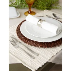 Natural Chindi Placemats (Set Of 6) - Design Imports: Cotton, Machine Washable, Rectangular Table Mats For All Ages -Design Imports GUEST d2c4b337 3c51 4f7b 86f0 8bd37f62e0e7
