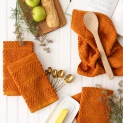 Design Imports Bar Mop Dishtowel Set 4 Piece, Pumpkin Spice, 16X19" -Design Imports GUEST d320488b 763e 44d8 88d6 07bace53041a
