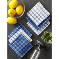 Design Imports Windowpane Terry Dishcloth Set 6 Piece, 12X12", Blueberry -Design Imports GUEST d3bcd265 1a22 4428 89c4 11a70487472f