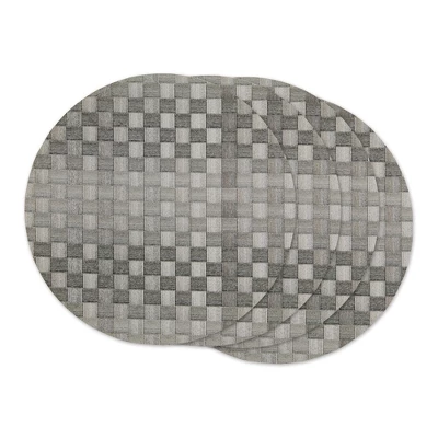 Design Imports Gray Basketweave Round Woven Placemat Set/4 9 Design Imports Gray Basketweave Round Woven Placemat Set/4 - Image 9