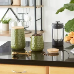 Design Imports Sage Matte Dimple Texture Ceramic Canister Set/2 -Design Imports GUEST d42d0235 73c5 43e6 828a 50a2ef7ceb7c