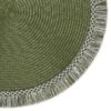 DII Fringe Placemat Set 6 Piece, Sage, 14.75 Dia