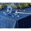 Design Imports Cotton Windowpane Check Tablecloth, Blue Metallic, 60X84"