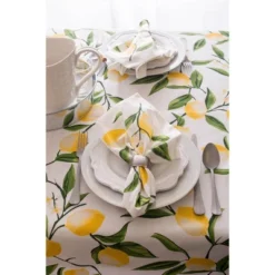 Design Imports Lemon Bliss Printed Tablecloth, Lemon Bliss, 52X52" -Design Imports GUEST d5580883 2019 48b0 a917 1ba59618e576