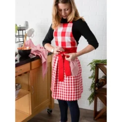 Design Imports Red/White Gingham Apron -Design Imports GUEST d577c648 0b7b 42eb a06a 691addc45e94