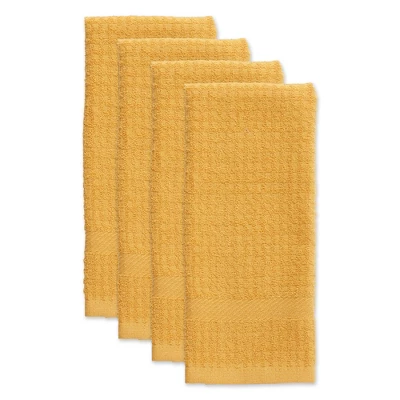 Design Imports Terry Waffle Solid Dishtowel Set 4 Piece, 15X26", Mustard 4 Design Imports Terry Waffle Solid Dishtowel Set 4 Piece, 15X26", Mustard - Image 4