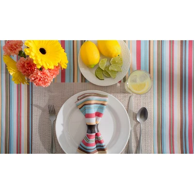 84"x60" Summer Stripe Outdoor Tablecloth - Design Imports: Spill Proof, Machine Washable, Ideal For Picnics & BBQs 1 84"x60" Summer Stripe Outdoor Tablecloth - Design Imports: Spill Proof, Machine Washable, Ideal For Picnics & BBQs