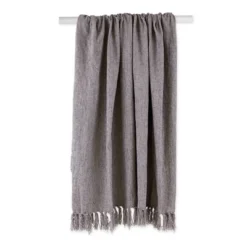 50"x60" Chenille Throw Blanket Soft Gray - Design Imports: Cozy For Couch, Lightweight Woven Polyester