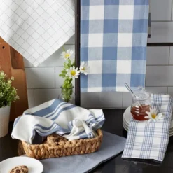 Design Imports Stonewash Blue Asst Everyday Dishtowel Set/5 -Design Imports GUEST d78664fc 4900 4d17 af0f 894daea2ac3b