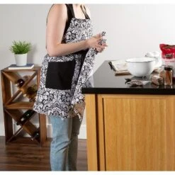 Design Imports Damask 2 Pocket Printed Apron Black 14 Design Imports Damask 2 Pocket Printed Apron Black -Design Imports GUEST d7866b72 f8c6 4a1b 8222 03bc5d64cf7c