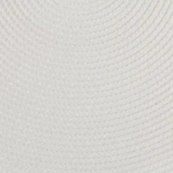 DII Solid Woven Placemat Set 6 Piece, White, 15" Dia