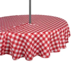 Design Imports Tango Red Check Outdoor Tablecloth With Zipper 52 Round -Design Imports GUEST d814c254 b077 42ff a11f e0b1c632df14