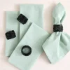 Design Imports Bird Nest Black Napkin Ring Set/4