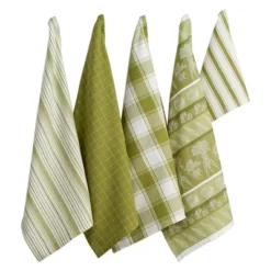 Design Imports Everyday Basic Dishtowel & Dishcloth Set 5 Piece, Parsley Green, Dt 18X28", Dc 13X13" -Design Imports GUEST dac7e469 ec58 498e 8439 7960ed3b226f