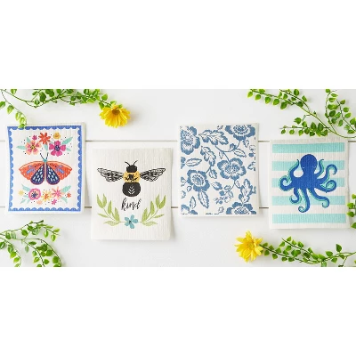 Design Imports Swedish Dishcloth Set/3, Reusable & Absorbent, Butterfly Folk 3 Design Imports Swedish Dishcloth Set/3, Reusable & Absorbent, Butterfly Folk - Image 3