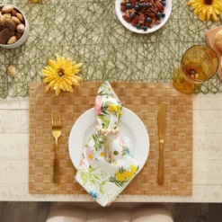 DII Basketweave PVC Placemat Set 4 Piece, Natural, 17.4x11.9" -Design Imports GUEST daf724ea 04b5 4c9e 88aa e7509e5ee05f