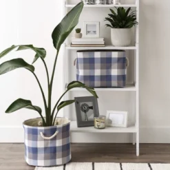 Design Imports Polyester Bin Tri Color French Blue Rectangle Medium 16X10X12 -Design Imports GUEST db1ffdb1 dad1 4970 b6d7 0ca467f6f5c8