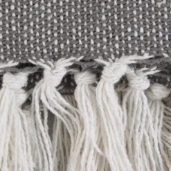 50"x60" Farmhouse Woven Striped Throw Blanket With Fringe - Design Imports