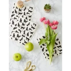 Design Imports Swedish Dishcloth Set/3, Reusable & Absorbent, Cats