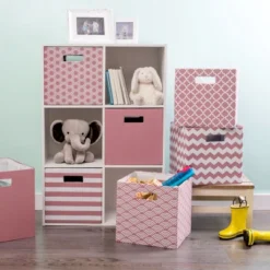 Polyester Cube Solid Rose Square 13x13x13 -Design Imports GUEST dbe95c09 1301 47cf 947f 5e539d54f709