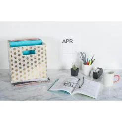 Polyester Cube Honeycomb Gold Square 13x13x13 -Design Imports GUEST dc090b9c bc14 4c3b 896f 84e4b9dec548