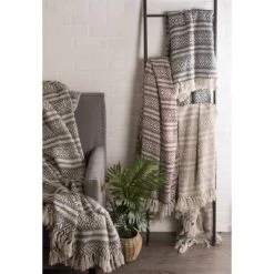 50"x60" Adobe Striped Throw Blanket Light Blue - Design Imports -Design Imports GUEST dcd0a837 d752 4142 a1e6 c8094e94abb1