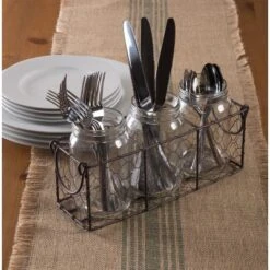 Design Imports Rustic Bronze Chicken Wire Flatware Caddy With Clear Jars 8 Design Imports Rustic Bronze Chicken Wire Flatware Caddy With Clear Jars -Design Imports GUEST dd74887b 8374 405d 9544 12a3b6217fca