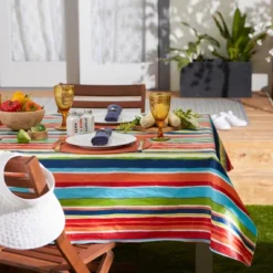 Design Imports Summer Stripe Vinyl Tablecloth 60X102 -Design Imports GUEST de19f712 f153 4376 b5f9 54493dca89af