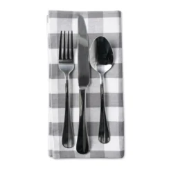 Design Imports Gray/White Checkers Napkin Set/6 -Design Imports GUEST de336ab9 1c0b 4f57 96b6 74e2e4174c97