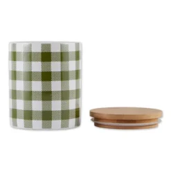 Design Imports Antique Green & White Buffalo Check Ceramic Canister Set/3 -Design Imports GUEST de6edca7 765e 4463 8000 5ccfff21e2f7