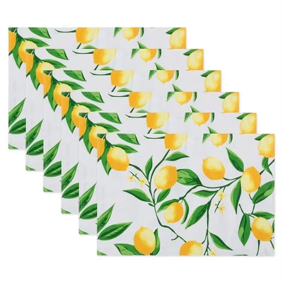 Design Imports Lemon Bliss Print Outdoor Placemat Set/6 7 Design Imports Lemon Bliss Print Outdoor Placemat Set/6 - Image 7