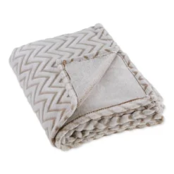50"x60" Chevron Plush Throw Blanket - Design Imports -Design Imports GUEST df96b11b 46af 403c bca3 8d49e02b3b23