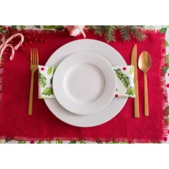DII Jute Solid Placemat Set 6 Piece, Tango Red, 13x19" -Design Imports GUEST dfd52084 a4e6 430e 89b5 e7a9725a69c4