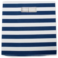 Polyester Cube Stripe Nautical Blue Square 11x11x11 -Design Imports GUEST e03c34d0 b589 406b be38 fceb01d00fba