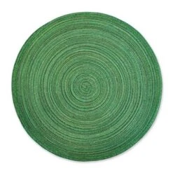 DII Metallic Woven Round Placemat, Green, 15" Diameter
