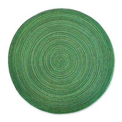 DII Metallic Woven Round Placemat, Green, 15" Diameter 1 DII Metallic Woven Round Placemat, Green, 15" Diameter