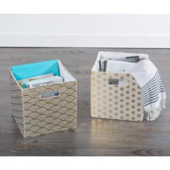 Polyester Cube Honeycomb Gold Square 11x11x11 -Design Imports GUEST e13867a2 fdca 48f3 bf47 bf652f28ae4d