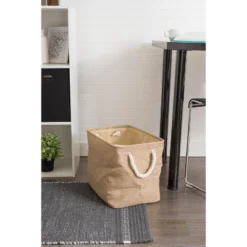 Design Imports Polyester Bin Variegated Taupe Rectangle Small 14X8X9