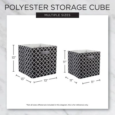 Nonwoven Polyester Cube Small Dots White/Gold Square 11x11x11 Set/4 2 Nonwoven Polyester Cube Small Dots White/Gold Square 11x11x11 Set/4 - Image 2
