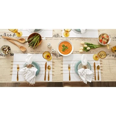DII Stripe Tassel Placemat Set 4 Piece, White & Stone, 13x19" 5 DII Stripe Tassel Placemat Set 4 Piece, White & Stone, 13x19" - Image 5