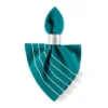 Design Imports Teal Stripe Tassel Napkin Set/4
